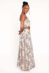 Kristy Maxi Skirt Set - Cream Shells