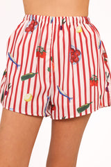 Krystal Short Set - Red Stripe