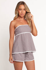 Kyle Two Piece Set - Chocolate Gingham
