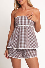 Kyle Two Piece Set - Chocolate Gingham