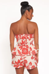Luna Short Set - Red Floral