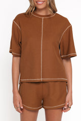 Melody Knit Short Set - Chocolate