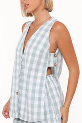 Miller Short Set - Sage Gingham