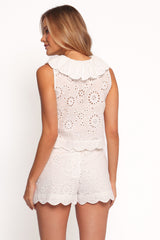 Nimi Eyelet Short Set - White