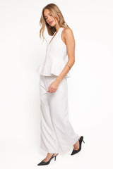 Odelia Halter Vest Pant Set - White