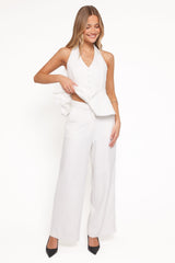 Odelia Halter Vest Pant Set - White