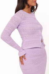 Paige Knit Skirt Set - Lilac