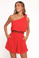 Sally Top & Short Set - Red