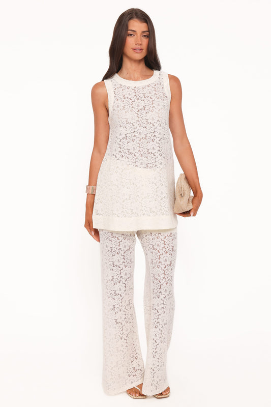 Sammy Embroidered Set - Cream Lace