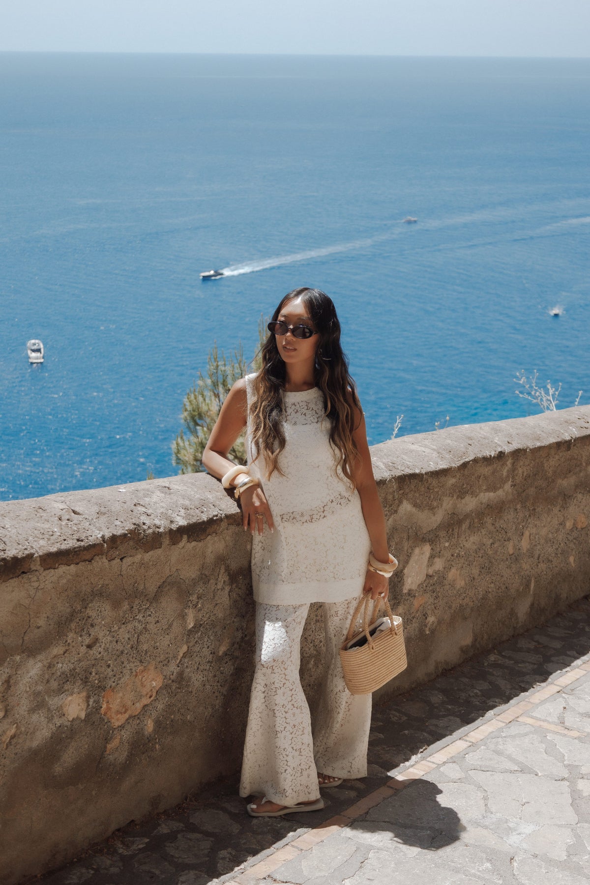 Sammy Embroidered Set - Cream Lace
