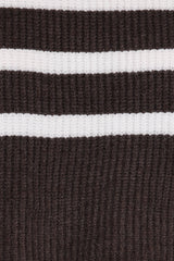 Sara Sweater Set Mini Skirt - Chocolate Cream Stripe