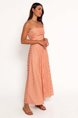 Serafina Two Piece Set - Orange Beige Stripe