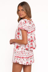 Solana Short Set - Red Rose