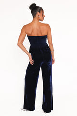 Sutton Strapless Pant Set - Midnight Blue Velvet