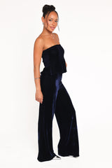 Sutton Strapless Pant Set - Midnight Blue Velvet