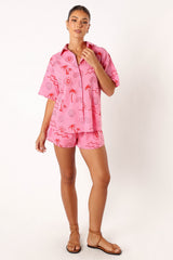 Tally Short Set - Pink Red
