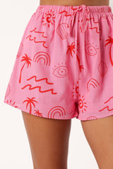 Tally Short Set - Pink Red