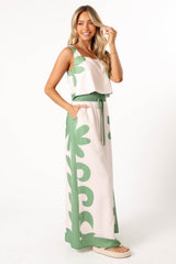 Timothy Pant Set - Beige Green