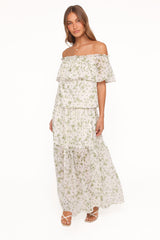 Vanessa Maxi Skirt Set - Green Leaf