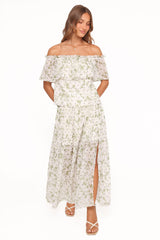 Vanessa Maxi Skirt Set - Green Leaf