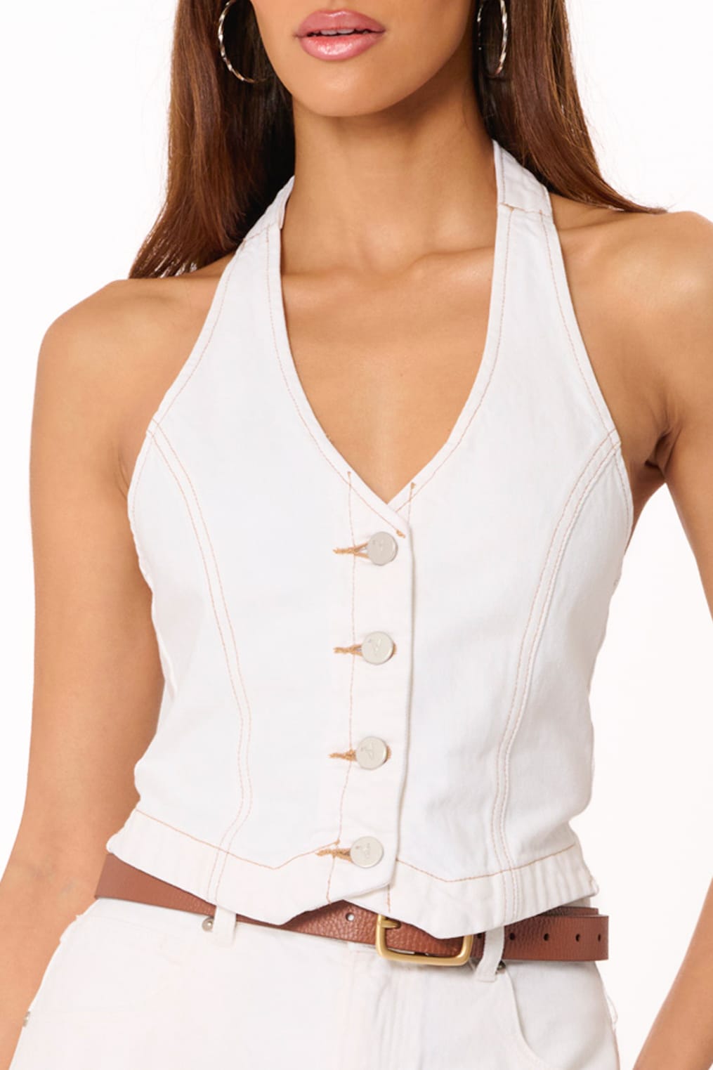 Abrand Denim Vest - Porcelain
