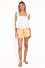 Aideen Eyelet Top - White