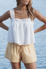 Aideen Eyelet Top - White