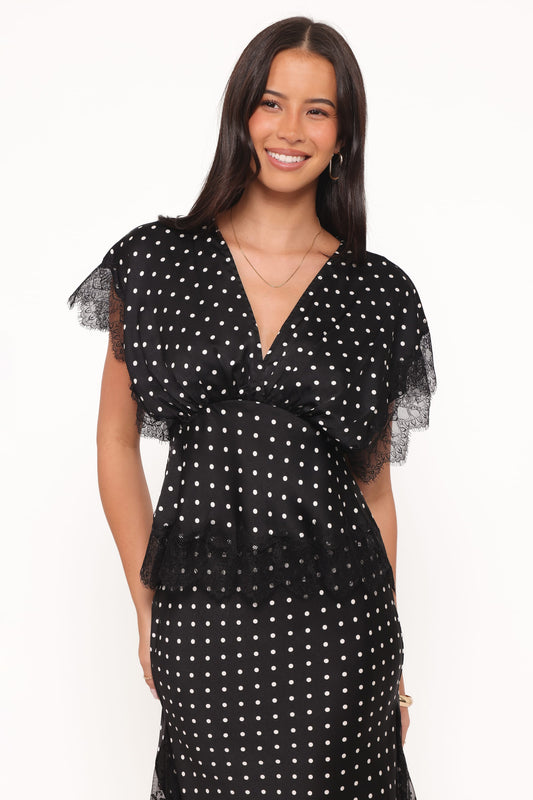 Ailbhe Top - Black Polka Dot