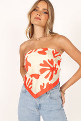 Akeli Scarf Top - Orange Botanica