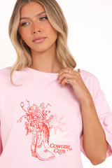 Alanna Cowgirl Club Graphic Tee - Pink