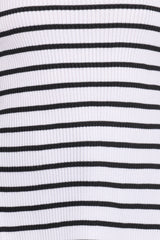 Alvina Knit Top - White Black Stripe