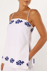Amalia Top - White Blue