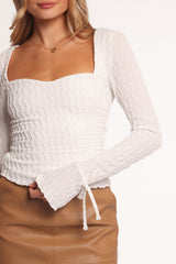 Amina Long Sleeve Top - White
