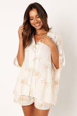 Amira Short Sleeve Shirt - Palm Print