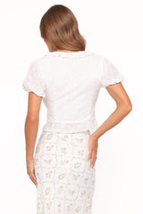 Andra Top - White Broderie
