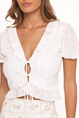 Andra Top - White Broderie