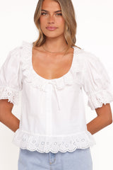 Anouk Button Through Top - White