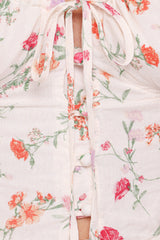 Antonia Lace Trim Top - White Poppy Rose