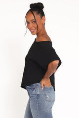 Ardena Boucle Knit Top - Black