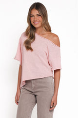 Ardena Boucle Knit Top - Pink