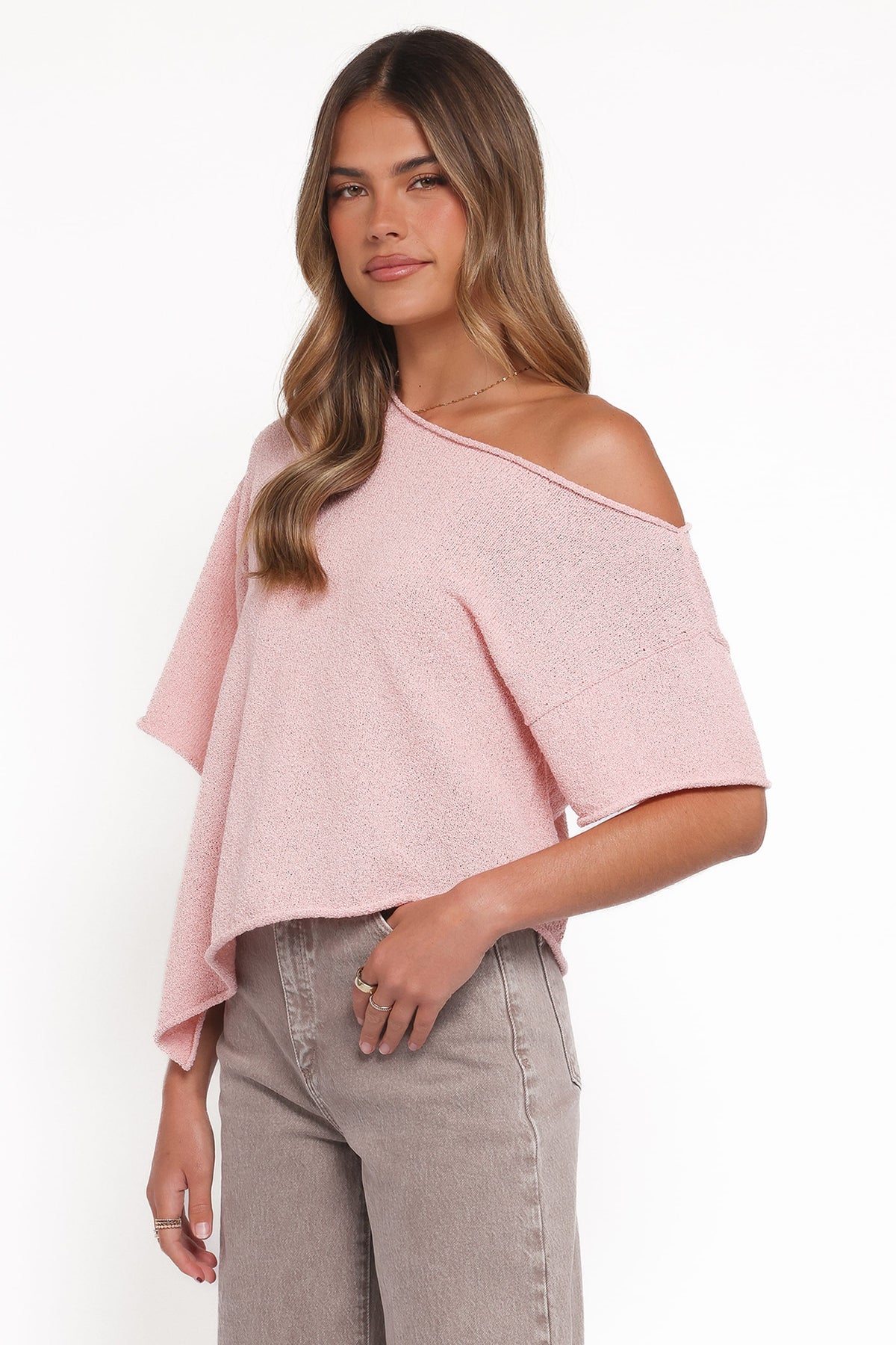 Ardena Boucle Knit Top - Pink