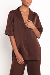 Arryn Short Sleeve Shirt - Chocolate Brown