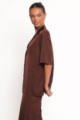 Arryn Short Sleeve Shirt - Chocolate Brown