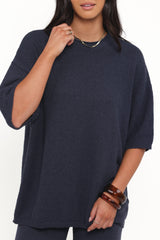 Ashby Knit Top - Navy