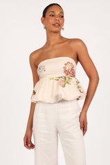 Aurelie Strapless Top - Native Flora