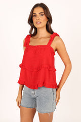 Avery Tiered Top - Red