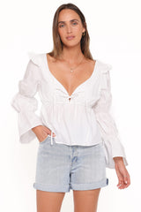 Bairbre Peasant Top - White