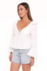 Bairbre Peasant Top - White