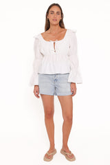 Bairbre Peasant Top - White