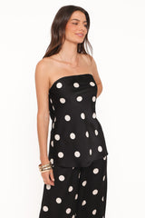Belinda Strapless Top - Black/Cream